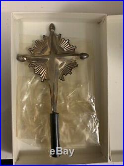 RARE VINTAGE GORHAM STERLING SILVER #440 STAR CROSS CHRISTMAS TREE TOPPER Withbox