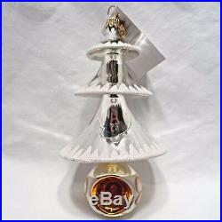 Radko 2000 GRACEFUL EVERGREENS Silver Christmas Tree Reflector NEW withTag RARE