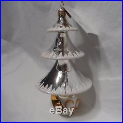 Radko 2000 GRACEFUL EVERGREENS Silver Christmas Tree Reflector NEW withTag RARE