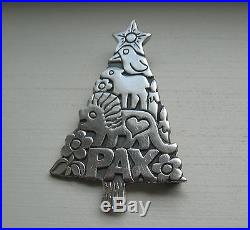 Rare James Avery Sterling Silver Pax Christmas Tree Brooch Pin / Pendant