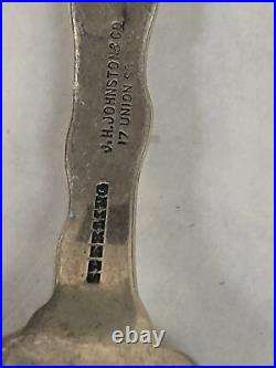 Rare Sterling J. H JOHNSTON & CO Souvenir Spoon SANTA CLAUS XMAS TREE c1892