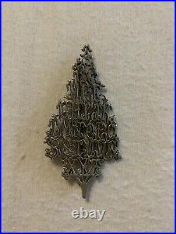 Rare Sterling Silver Alphabet Christmas Tree Pin