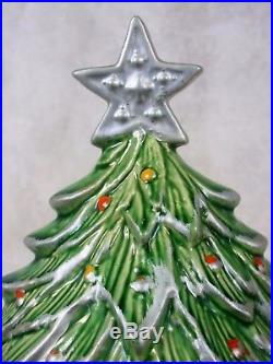 Rare Vintage 1959 Nelson McCoy Pottery Christmas Tree Cookie Jar Silver Star