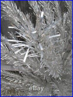 Rare Vintage Mid Century 7' OUTDOOR Silver Aluminum 73 Branch Christmas Tree