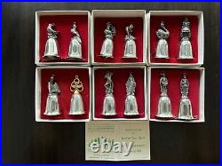 Reed & Barton Twelve Days Of Bells Complete Set Christmas Silver 1980 Annual