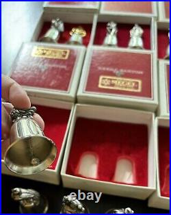 Reed & Barton Twelve Days Of Bells Complete Set Christmas Silver 1980 Annual