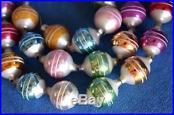Retired CHRISTOPHER RADKO Silver Striped Christmas Balls Tree Ornament Garland