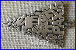 Retired James Avery Sterling Silver Pax Peace Christmas Tree Pin Brooch Pendant