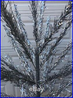 Retro Vintage 50s Mid Century 6 Sparkler Silver Aluminum Tinsel Christmas Tree