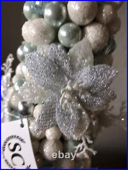 SALZBURG CREATIONS 16 Decorated Tree Green/White/Silver/New Handmade Pristine