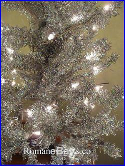 SILVER Irridescent Mid Century Modern Christmas Tree 4 Ft Pre-lit