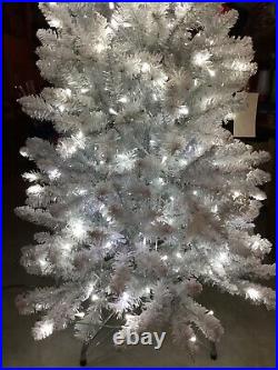 SILVER Tinsel Frosted Pre-lit 5ft. Christmas Tree by Kringle Express