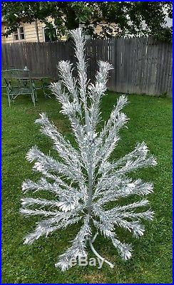 SPARKLER Pom-Pom 4' Ft Silver Aluminum Christmas Tree 100% Complete vintage