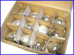 Set of 12 Silver Mercury Glass Christmas Tree Egg Shaped Ornaments