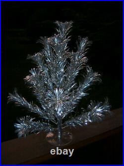 Sharp Collector's Vtg 2 Ft. Retro Aluminum Pom Silver Stainless Xmas Tree