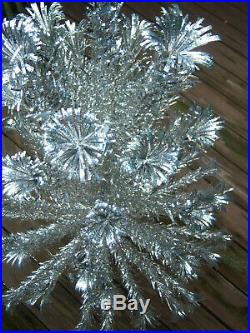 Sharp Htf Vtg 4 Ft. Aluminum Deluxe Silver Evergleam Pom Pom Christmas Tree