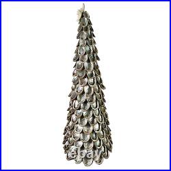 Silver Abalone Shell Star Tree Topiary Iridescent Christmas Tree