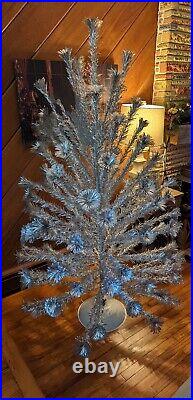 Silver Alluminum 7 foot 103 branch pom pom Christmas tree