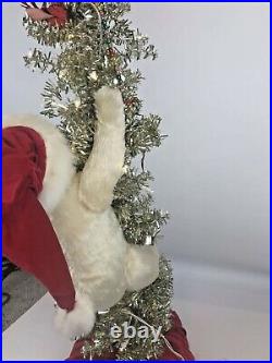 Silver Aluminum Christmas Tree Ditz Designs Hen House Mohair Polar Bear Vintage