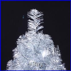 Silver Christmas Tree PVC Artificial Stand Holiday Party Xmas 2/3/4/5/6/7/8 ft