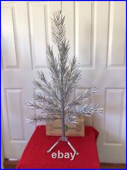 Silver Glow By Arandell 3 Ft 28 Branches No. P/3 Aluminum Xmas Tree Box Complete