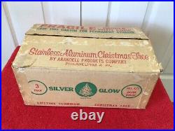 Silver Glow By Arandell 3 Ft 28 Branches No. P/3 Aluminum Xmas Tree Box Complete