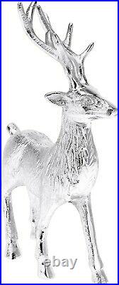 Silver Reindeer Figurine Winter Wonderland Christmas Decor Tree Metal Ornament
