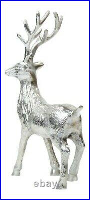 Silver Reindeer Figurine Winter Wonderland Christmas Decor Tree Metal Ornament