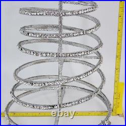 Silver & Rhinestones Spiral Cone Tree with Star Topper H 26¼