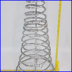 Silver & Rhinestones Spiral Cone Tree with Star Topper H 26¼