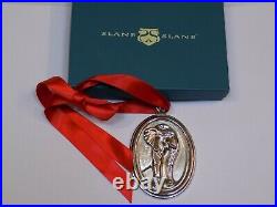 Slane & Slane Silver Metal Elephant Christmas Tree Holiday Ornament XL Medallion