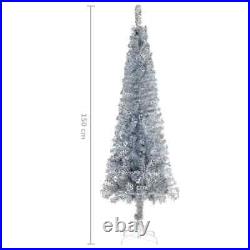Slim Christmas Tree Silver 59.1 vidaXL