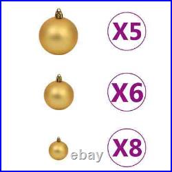 Slim Christmas Tree with LEDs & Ball Set Silver 47.2 vidaXL