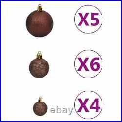 Slim Christmas Tree with LEDs & Ball Set Silver 47.2 vidaXL