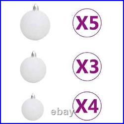 Slim Christmas Tree with LEDs & Ball Set Silver 70.9 vidaXL