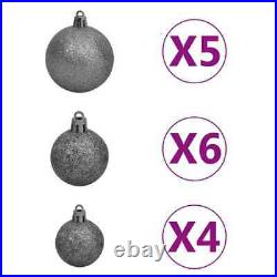 Slim Christmas Tree with LEDs & Ball Set Silver 82.7 vidaXL