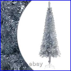 Slim Christmas Tree with LEDs Silver 82.7 vidaXL