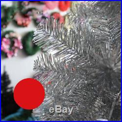 Sliver Artificial PVC Christmas Tree WithStand Holiday Indoor Outdoor Decorate