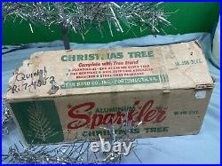 Sparkler Aluminum Christmas Tree 3.5 Base Parts 21 Branches Star Band Co Box