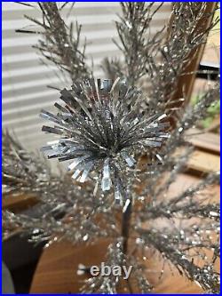 Sparkler Pom Pom 3 Foot Aluminum Christmas Tree VTG Original BOX