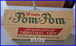 Sparkler Pom Pom 3 Foot Aluminum Christmas Tree VTG Original BOX