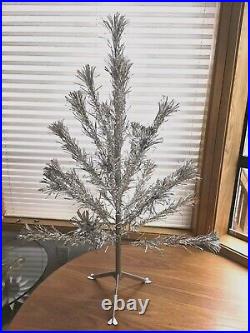 Sparkler Pom Pom 3 Foot Aluminum Christmas Tree VTG Original BOX