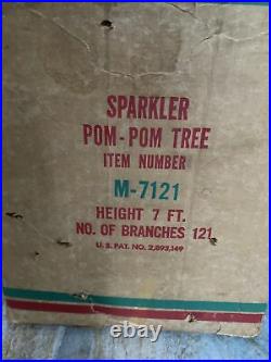 Sparkler Pom Pom Aluminum Christmas Tree 7 Star Band Co. 121 Branches