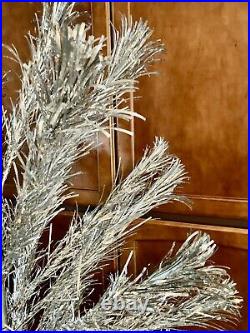Sparkler Vintage 1950's Pom Pom Aluminum Silver Chrstmas Tree 4 Ft with49 Branches