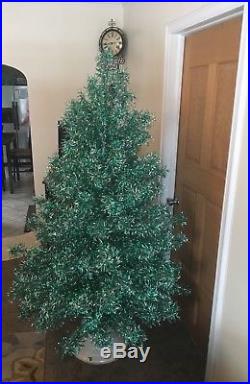Starlite Revlis Aluminum Tinsel Christmas Tree Silver And Green vintage Holiday
