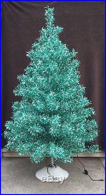 Starlite Revlis Aluminum Tinsel Christmas Tree Silver And Green vintage Holiday