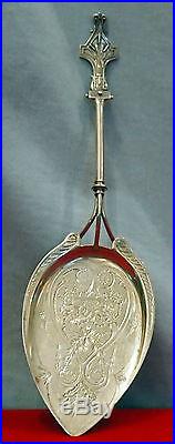 Sterling Pie Knife Christmas Tree Design Hand-chased Signed Initial F-76 Gram
