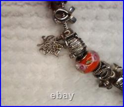 Sterling Silver IBB 925 THAI 23 Charms Bracelet Family Baby Buggy Christmas Tree