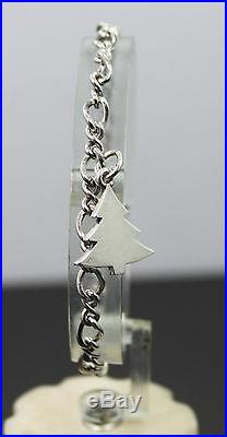 Sterling Silver James Avery Charm Bracelet with Tannenbaum Christmas Tree Charm