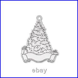 Sterling Silver Rhodium-plated Blank Christmas Tree Ornament